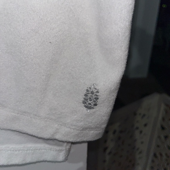 FP Movement white French terry oversized V-neck short sleeved top Size L - Picture 4 of 8